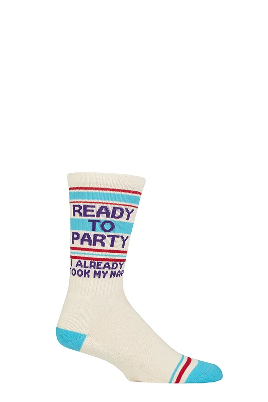Gumball Poodle 1 Pair Ready to Party I Already Took My Nap Cotton Socks Multi One Size