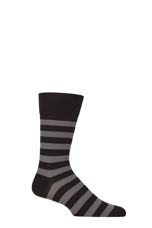 Mens 1 Pair Falke Sensitive London Striped Cotton Socks