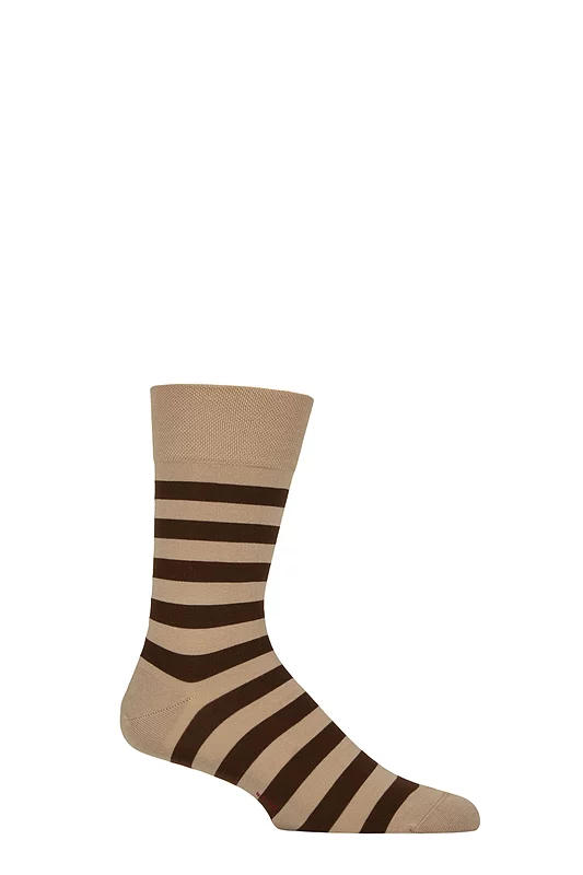 Mens 1 Pair Falke Sensitive London Striped Cotton Socks