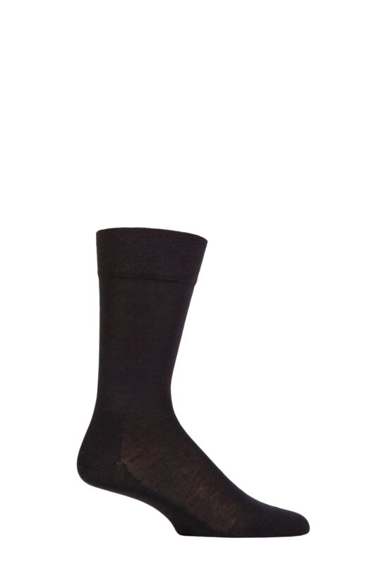 Mens 1 Pair Falke Sensitive New York Plain Socks Dark Navy 5.5-8 Mens