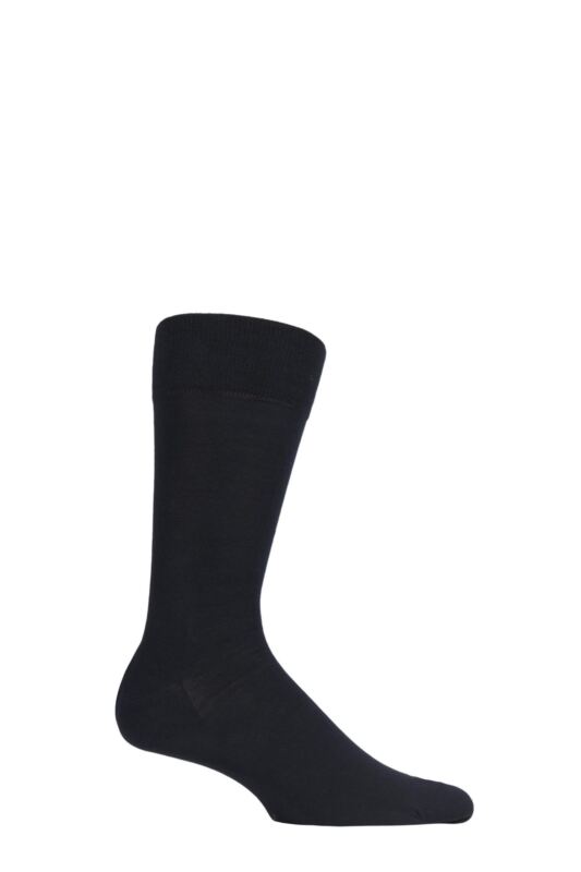 Mens 1 Pair Falke Cool 24/7 Cotton Socks Black 45-46