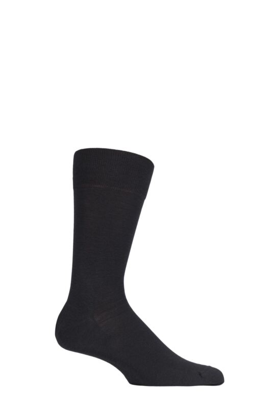 Mens 1 Pair Falke Cool 24/7 Cotton Socks Anthracite Melange 49-50