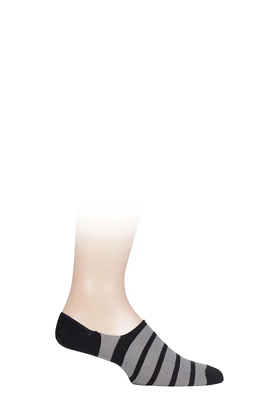 Mens 1 Pair Falke Even Stripe High Cut Cotton Invisible Socks