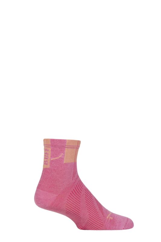 Mens and Women's 1 Pair BUFF Run COOLNET® Quarter Length Socks Pink S