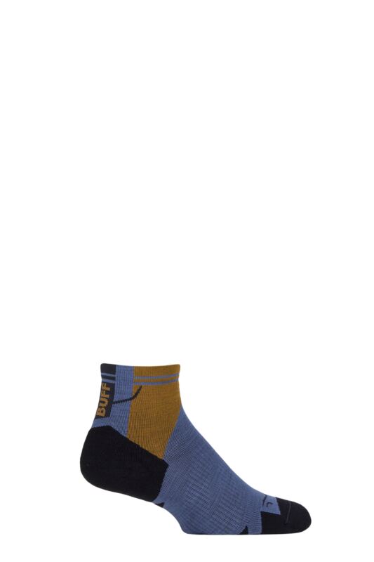 Mens and Women's 1 Pair BUFF Hike Merino Lightweight Quarter Length Socks Blue S