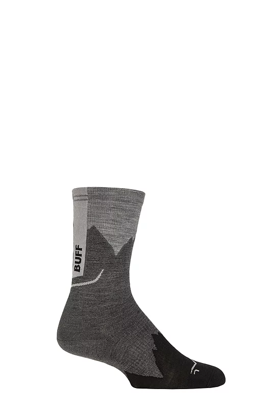 Mens and Women's 1 Pair BUFF Hike Merino Lightweight Crew Length Socks
