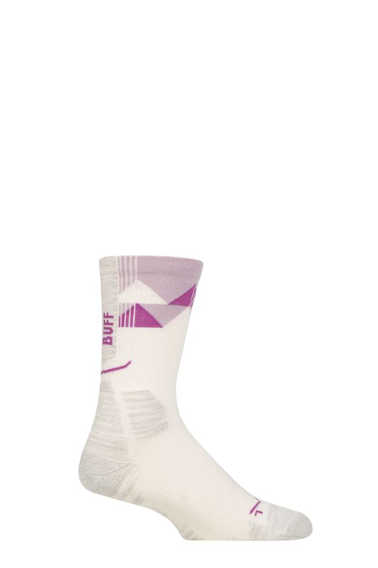 Mens and Womens 1 Pair BUFF Thermonet Hike Crew Length Socks Whisper L