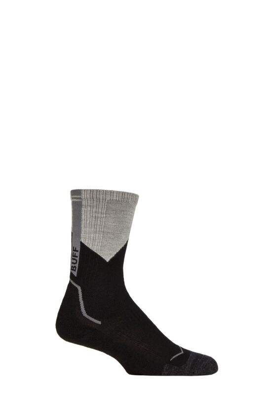Mens and Womens 1 Pair BUFF Merino Midweight Hike Crew Length Socks