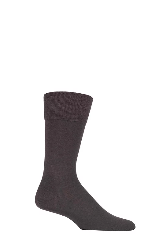 Mens 1 Pair Falke Sensitive Berlin Virgin Wool Left and Right Socks With Comfort Cuff