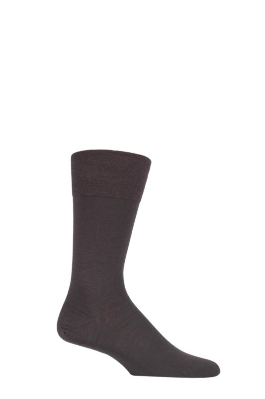 Mens 1 Pair Falke Sensitive Berlin Virgin Wool Left and Right Socks With Comfort Cuff