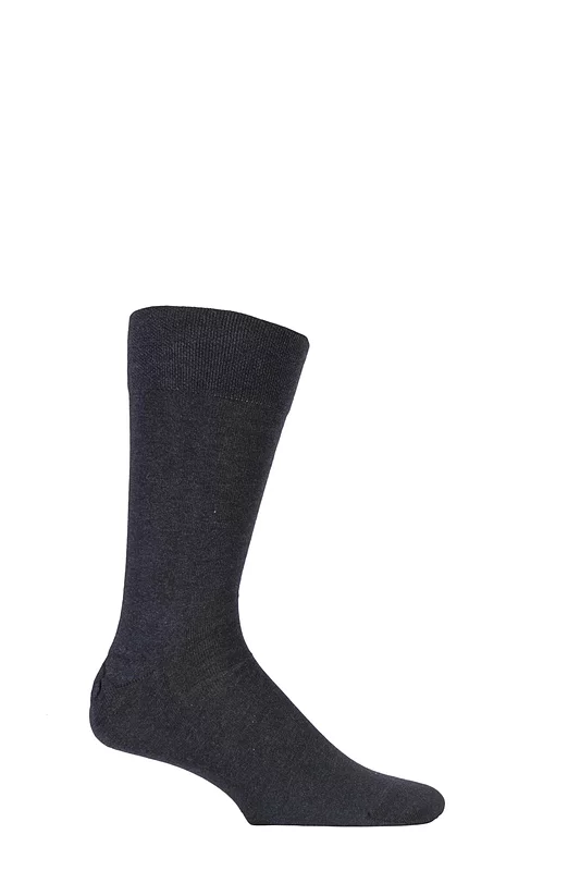 Mens 1 Pair Falke Sensitive London Cotton Left and Right Socks With Comfort Cuff