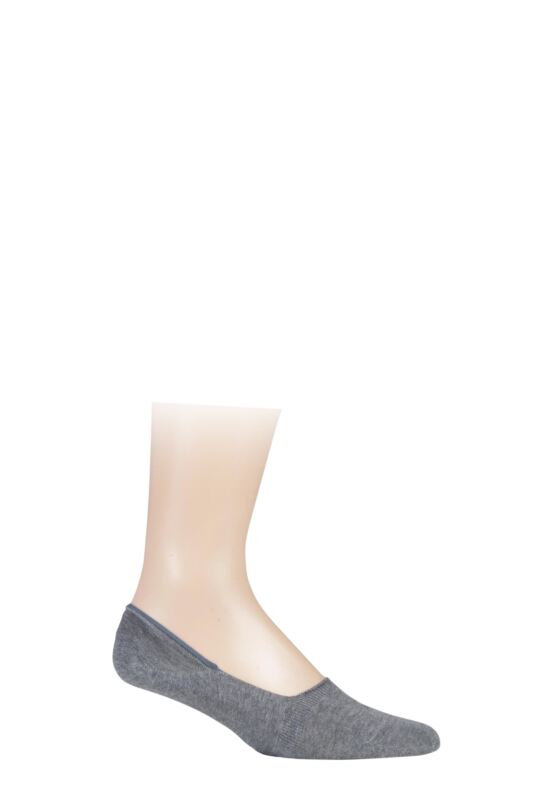 Mens 1 Pair Falke Invisible Step Shoe Liners Light Grey Melange 43-44