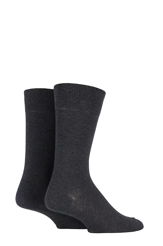 Mens 2 Pair Falke Swing Plain Cotton Socks