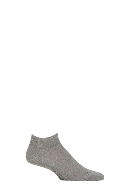 Mens 1 Pair Falke Sensitive London Cotton Trainer Socks Light Grey Melange 8.5-11 Mens