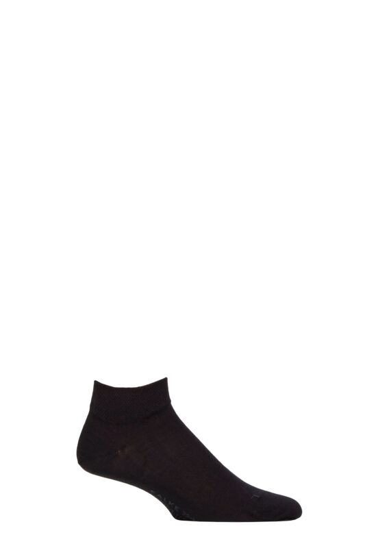 Mens 1 Pair Falke Sensitive London Cotton Trainer Socks Dark Navy 5.5-8 Mens