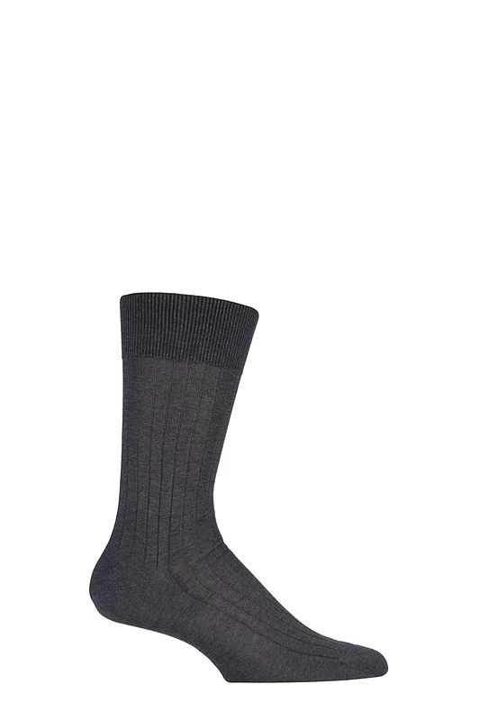 Mens 1 Pair Falke Milano Rib 97% Fil d'Ecosse Cotton Socks