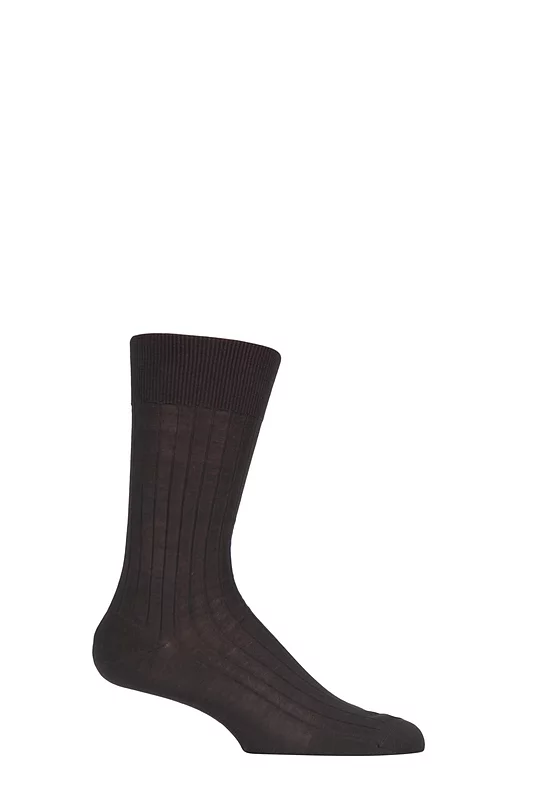 Mens 1 Pair Falke Milano Rib 97% Fil d'Ecosse Cotton Socks