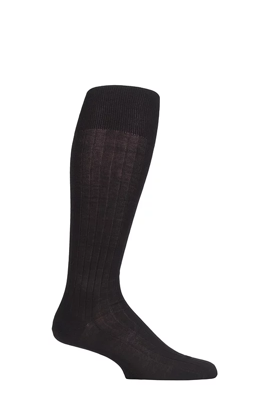 Mens 1 Pair Falke Milano 97% Cotton Knee High Socks