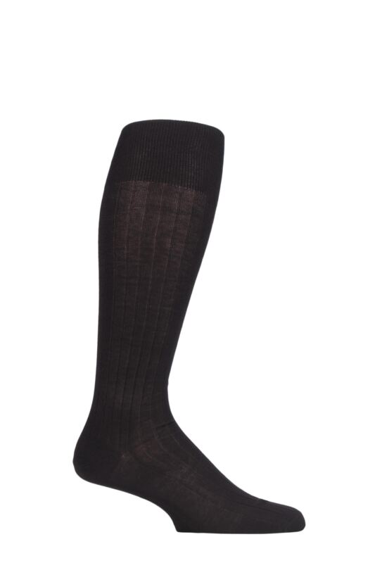 Mens 1 Pair Falke Milano 97% Cotton Knee High Socks