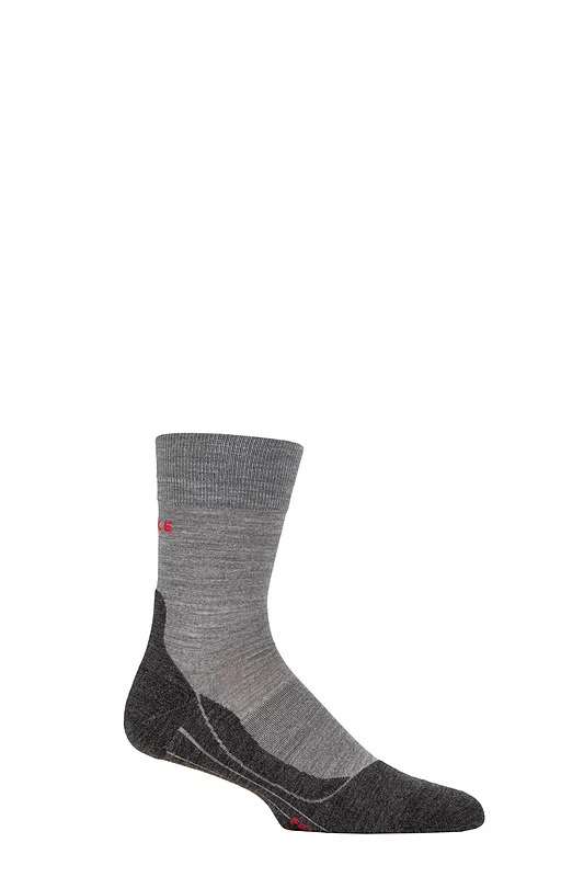 Mens 1 Pair Falke RU4 Cushioned Wool Sports Crew Socks