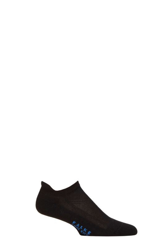 Mens and Women's 1 Pair Falke Cool Kick Trainer Socks Black 8-8.5 Unisex