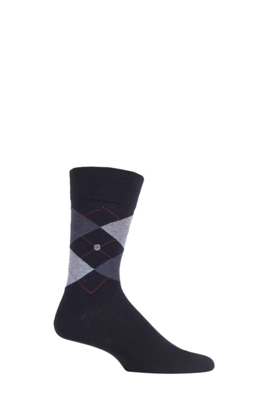 Mens 1 Pair Burlington Manchester Argyle Cotton Socks