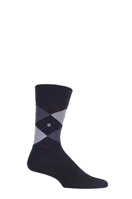 Mens 1 Pair Burlington Manchester Argyle Cotton Socks
