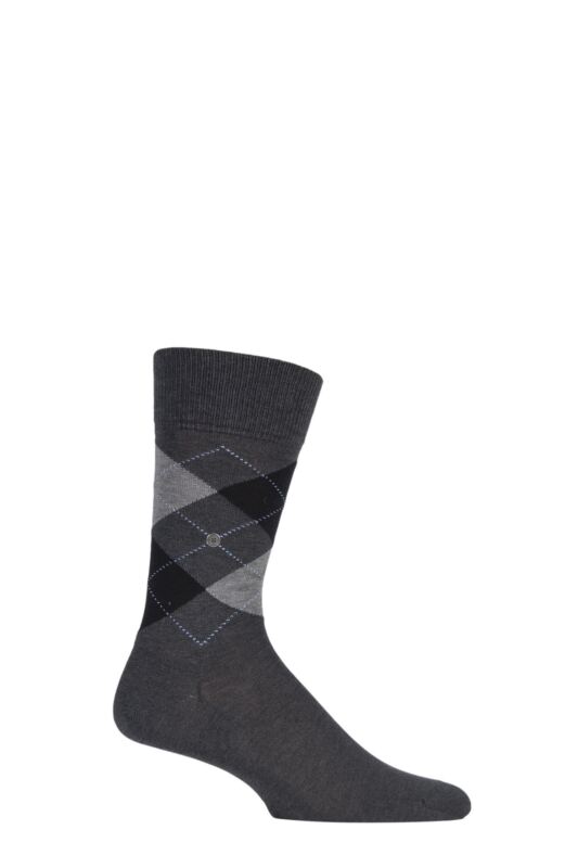 Mens 1 Pair Burlington Manchester Argyle Cotton Socks
