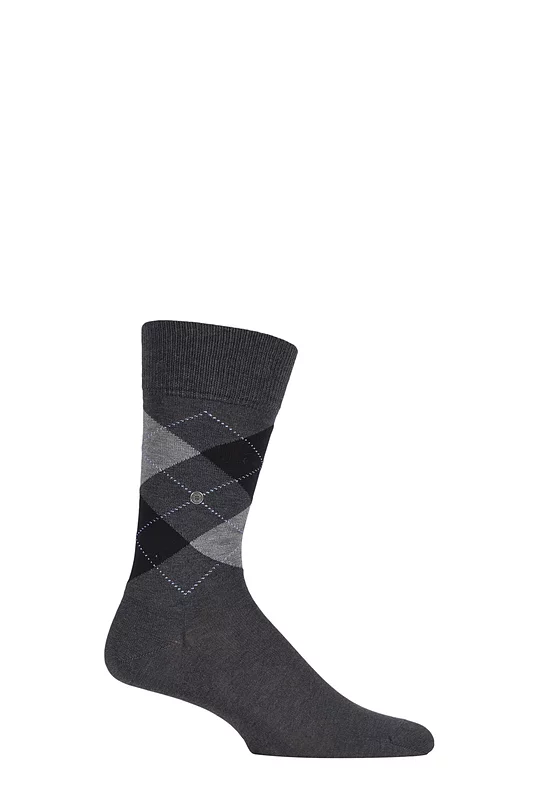 Mens 1 Pair Burlington Manchester Argyle Cotton Socks