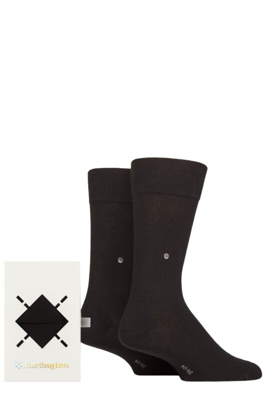 Mens 2 Pair Burlington Plain Gift Boxed Cotton Socks