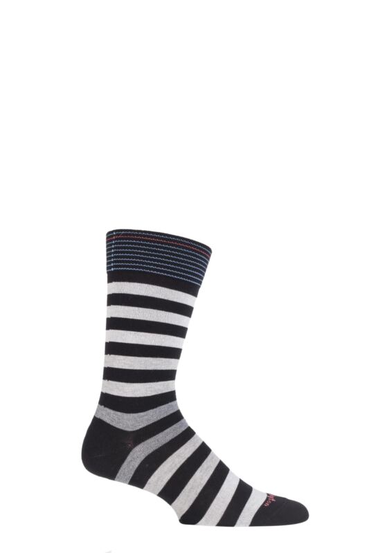 Mens 1 Pair Burlington Blackpool Multi Striped Cotton Socks