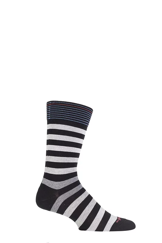 Mens 1 Pair Burlington Blackpool Multi Striped Cotton Socks