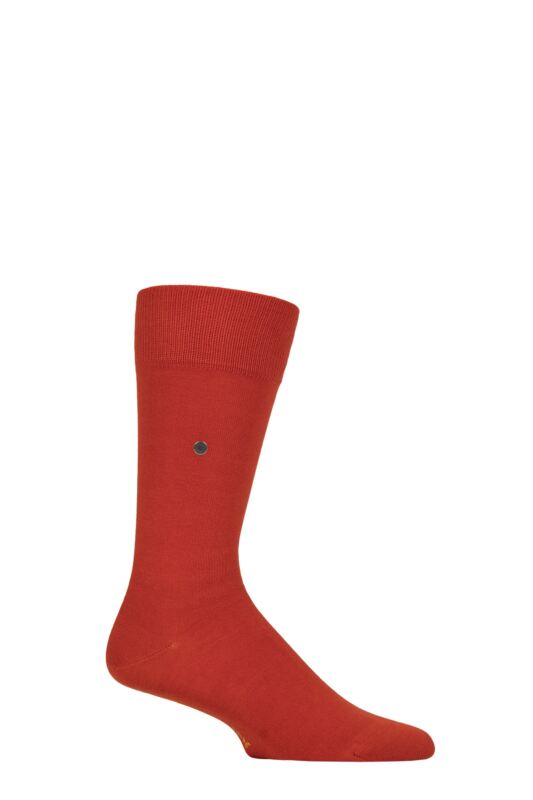 Mens 1 Pair Burlington Lord Plain Cotton Socks Dark Orange 6.5-11 Mens