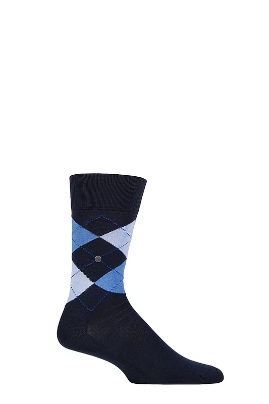 Mens 1 Pair Burlington Manchester Argyle Cotton Socks