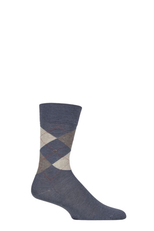 Mens 1 Pair Burlington Manchester Argyle Cotton Socks