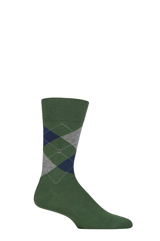 Mens 1 Pair Burlington King Argyle Cotton Socks