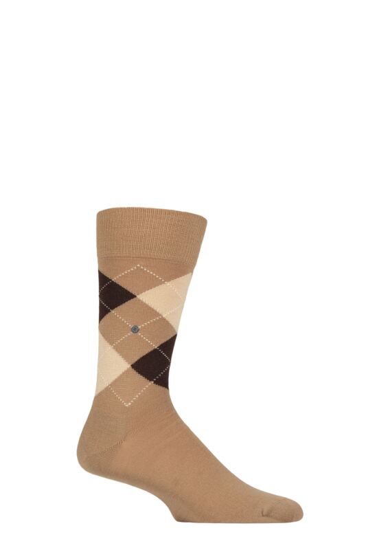 Mens 1 Pair Burlington Edinburgh Virgin Wool Argyle Socks