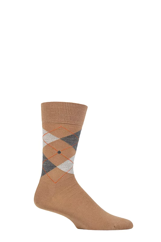 Mens 1 Pair Burlington Edinburgh Virgin Wool Argyle Socks