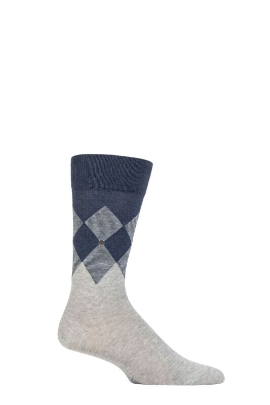 Mens 1 Pair Burlington Hampstead Cotton Argyle Socks