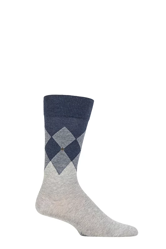 Mens 1 Pair Burlington Hampstead Cotton Argyle Socks