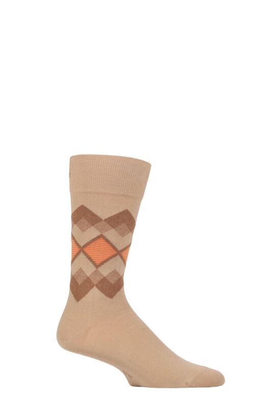 Mens 1 Pair Burlington Vintage Rhomb Organic Cotton Socks