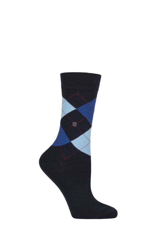 Women's 1 Pair Burlington Queen Argyle Cotton Socks