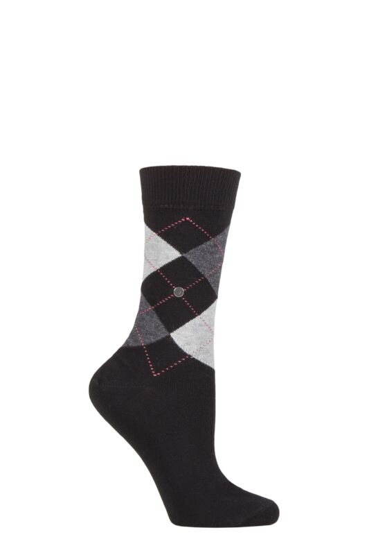 Women's 1 Pair Burlington Queen Argyle Cotton Socks
