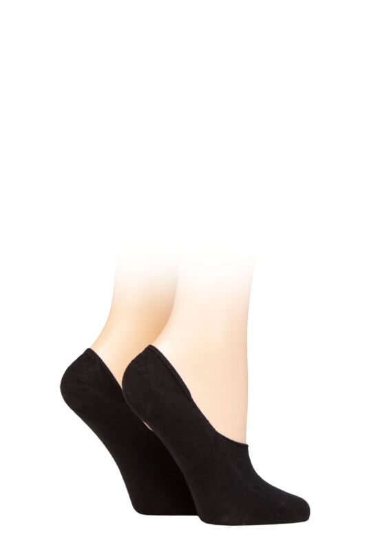 Women's 2 Pair Burlington Everyday Anti-Slip Heel Invisible Shoe Liners Black 37-38