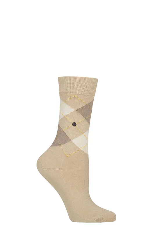 Women's 1 Pair Burlington Covent Garden Cotton Argyle Socks