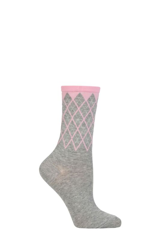 Women's 1 Pair Burlington Mayfair Cotton Argyle Topped Socks