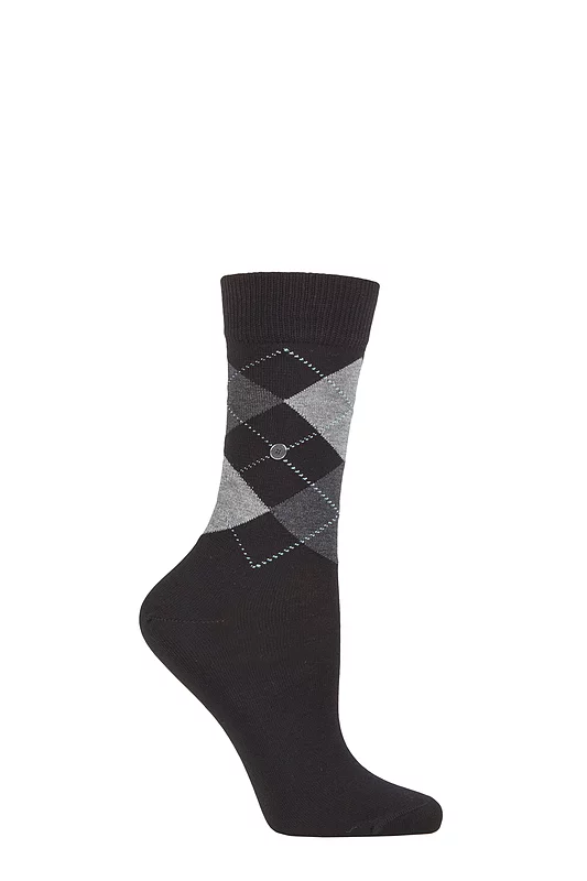 Women's 1 Pair Burlington Covent Garden Cotton Argyle Socks