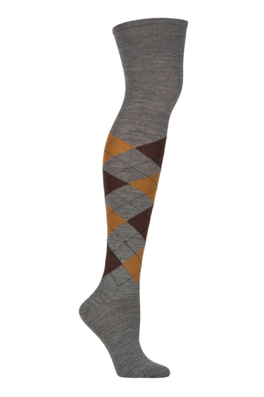 Women's 1 Pair Burlington Marylebone Argyle Wool Overknee Socks
