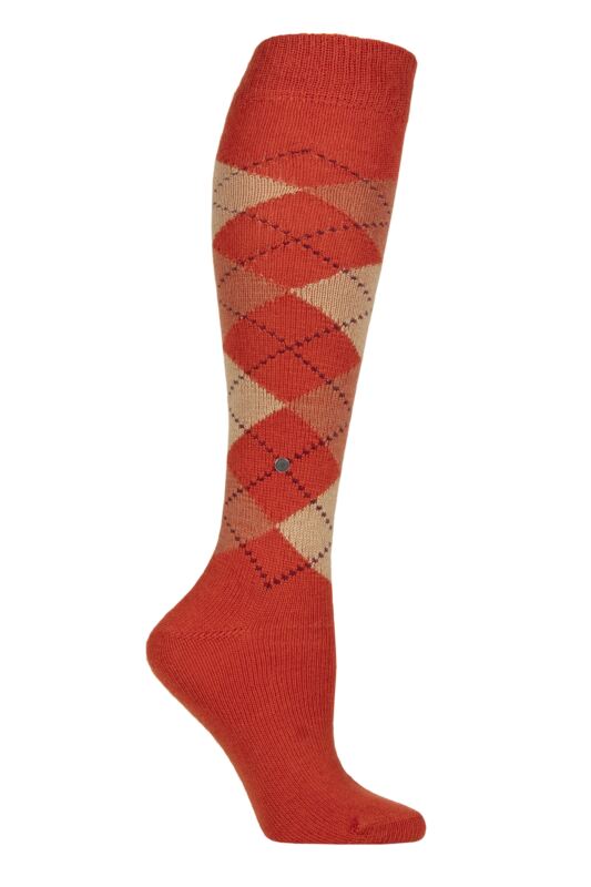 Women's 1 Pair Burlington Whitby Extra Soft Argyle Knee High Socks