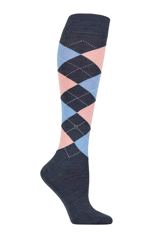 Women's 1 Pair Burlington Marylebone Argyle Wool Knee High Socks